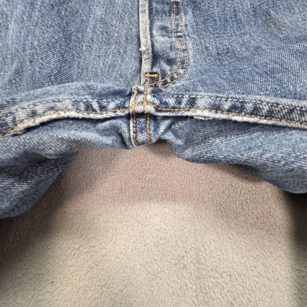VTG Levis‎ 501 Jeans Mens Straight USA 90s Faint Stains Altered Hem Fits 30x28